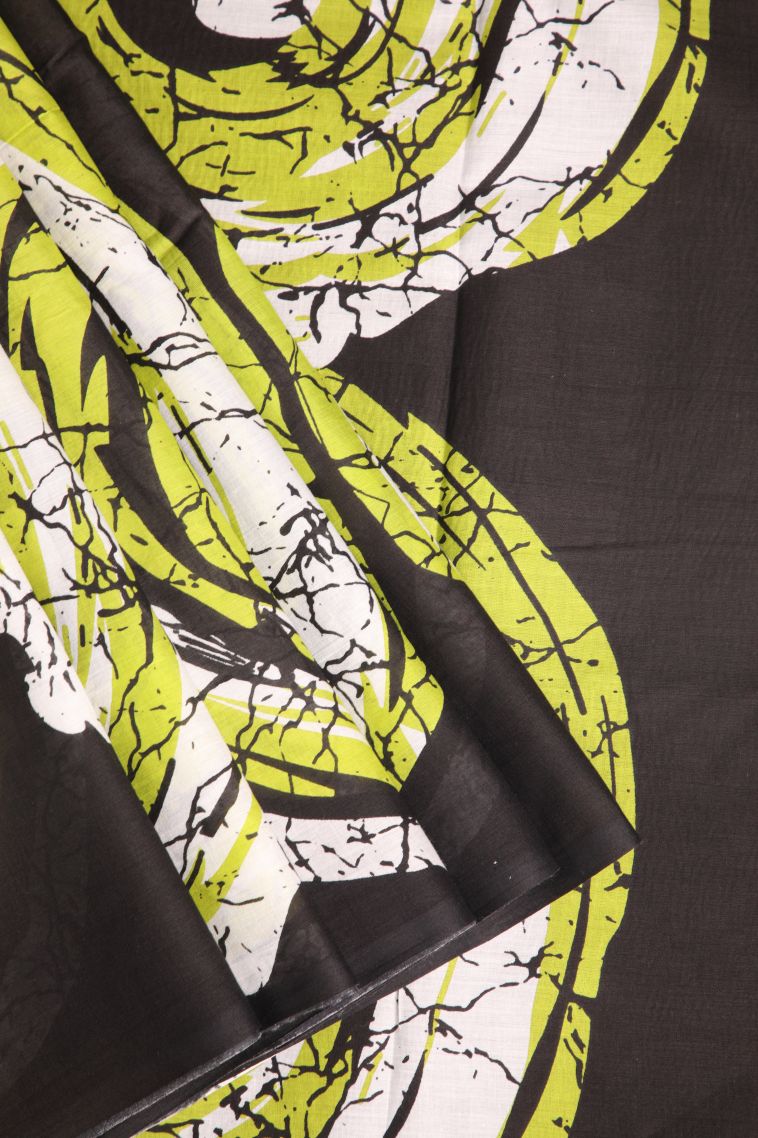 Asphalt Black Cotton Sarees with Without Zari Zari Plain