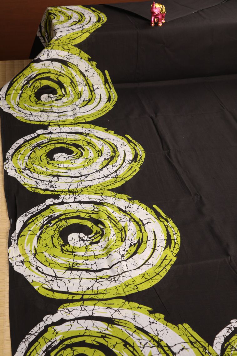 Asphalt Black Cotton Sarees with Without Zari Zari Plain view 2