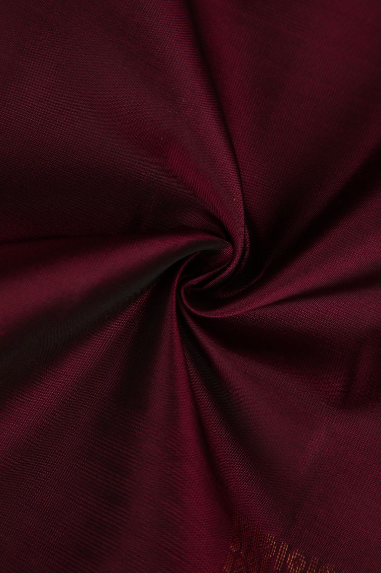 Jam Purple Soft Silk Saree with Copper Zari Geometric Shapes view 4