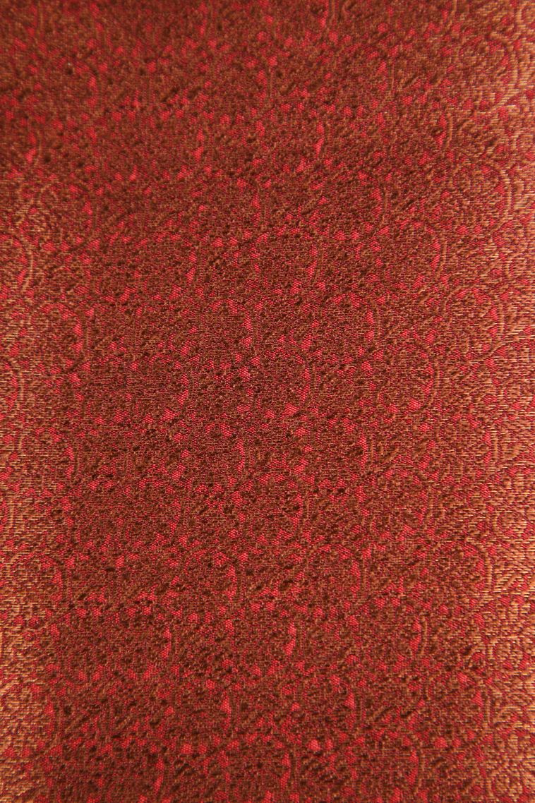 Berry Red Jute Sarees with Antic Zari Floral Patterns view 3