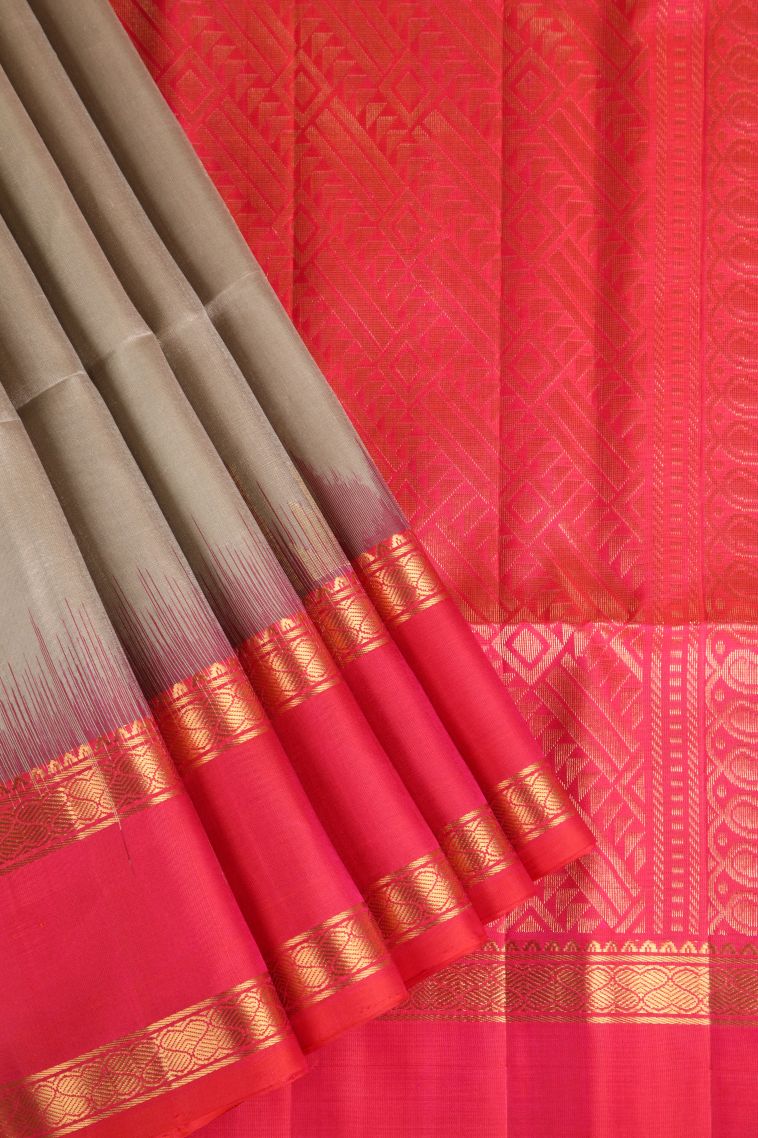 Lace White Soft Silk Saree with Gold Zari Raindrops Model view 1