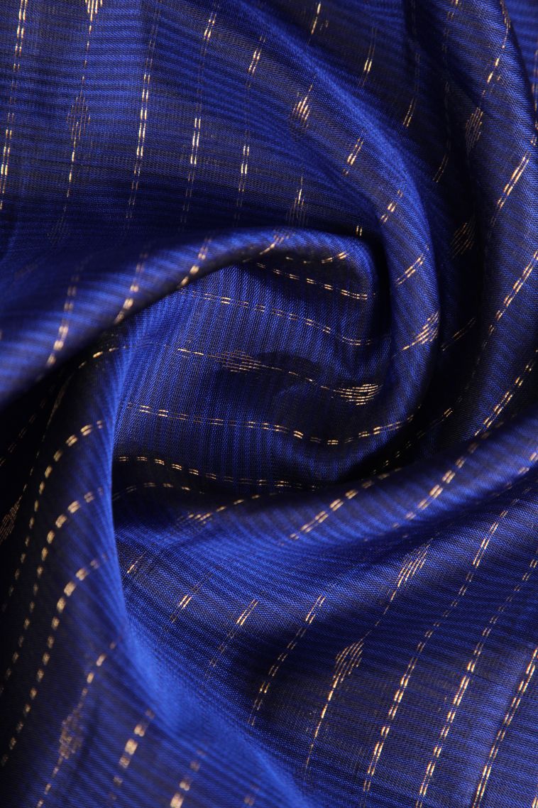 Azure Blue Soft Silk Saree with Gold Zari Buttis (small Dots Or Motifs) view 4