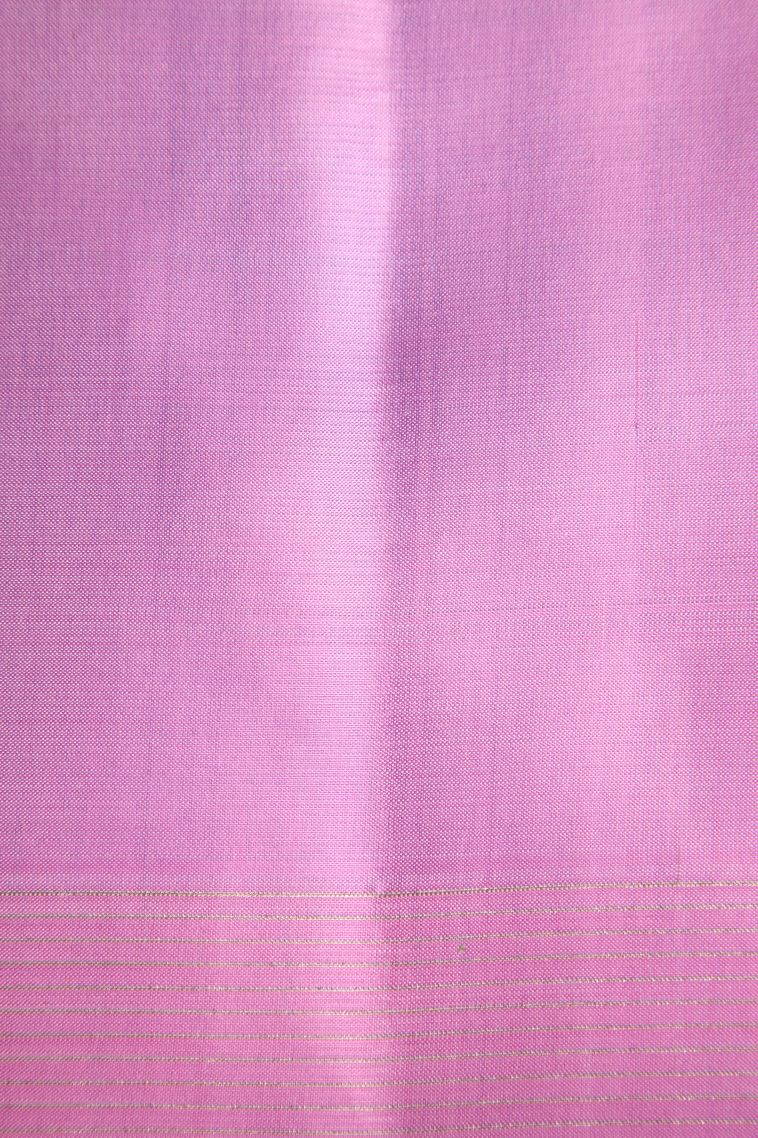 Sky Blue Soft Silk Saree with Gold Zari Peacock Motifs view 3