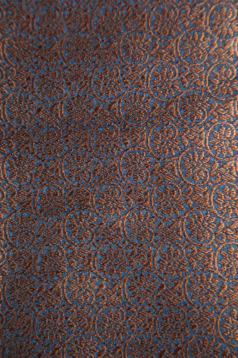 Denim Blue Jute Cotton Sarees with Antic Zari Floral Patterns view 3