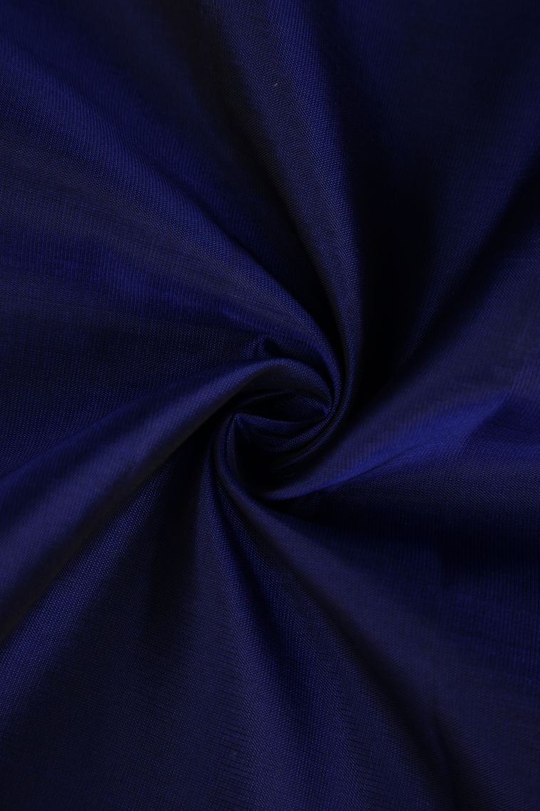 Admiral Blue Soft Silk Saree with Copper Zari Circle Mottif view 4