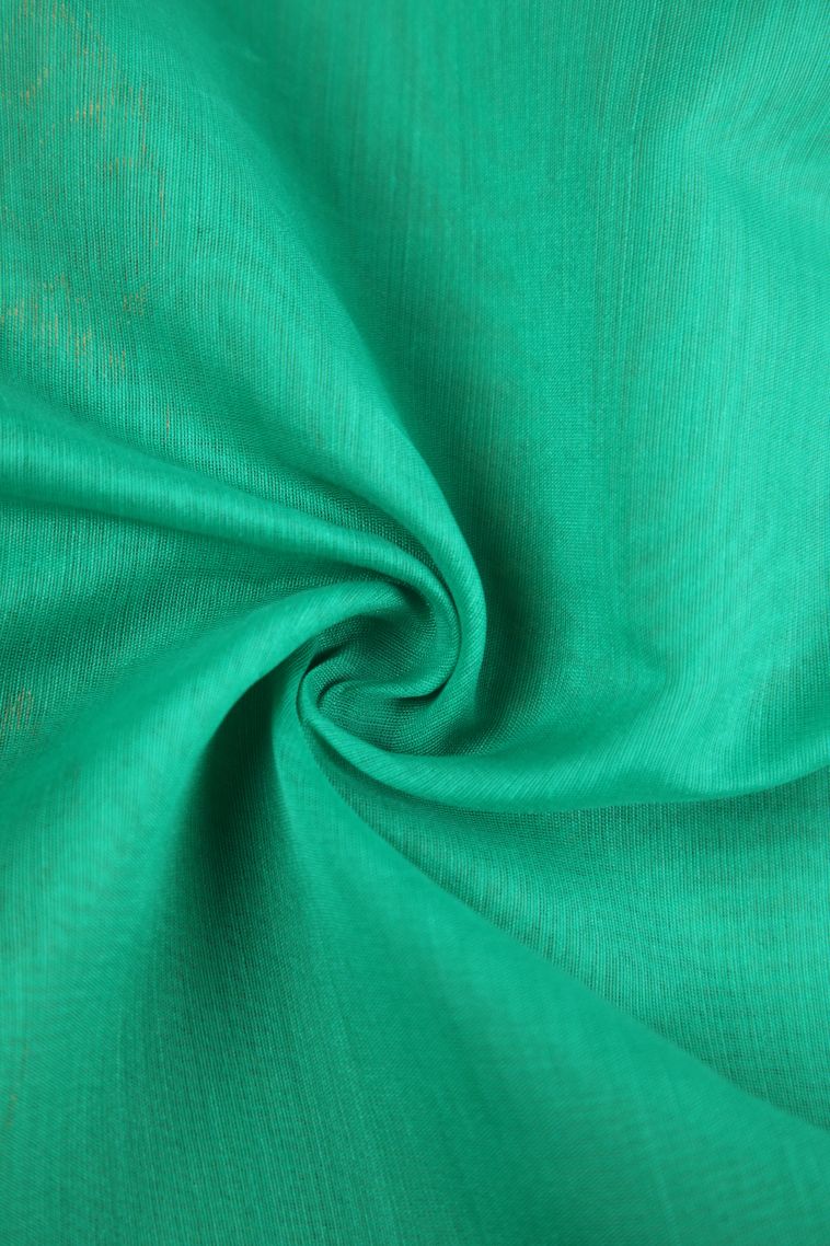 Mint Green Silk Cotton with Gold Zari Thilagam Puttas view 4