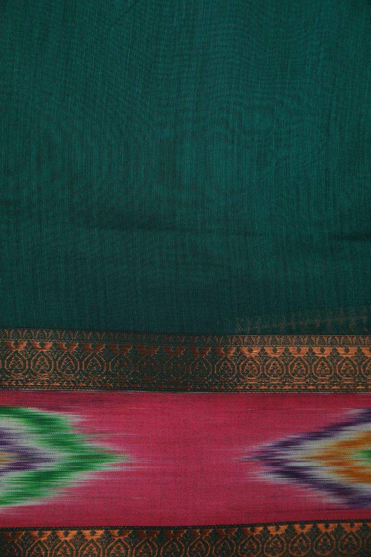 Cherry  Red Silk Cotton with Gold Zari Floral Puttas view 3