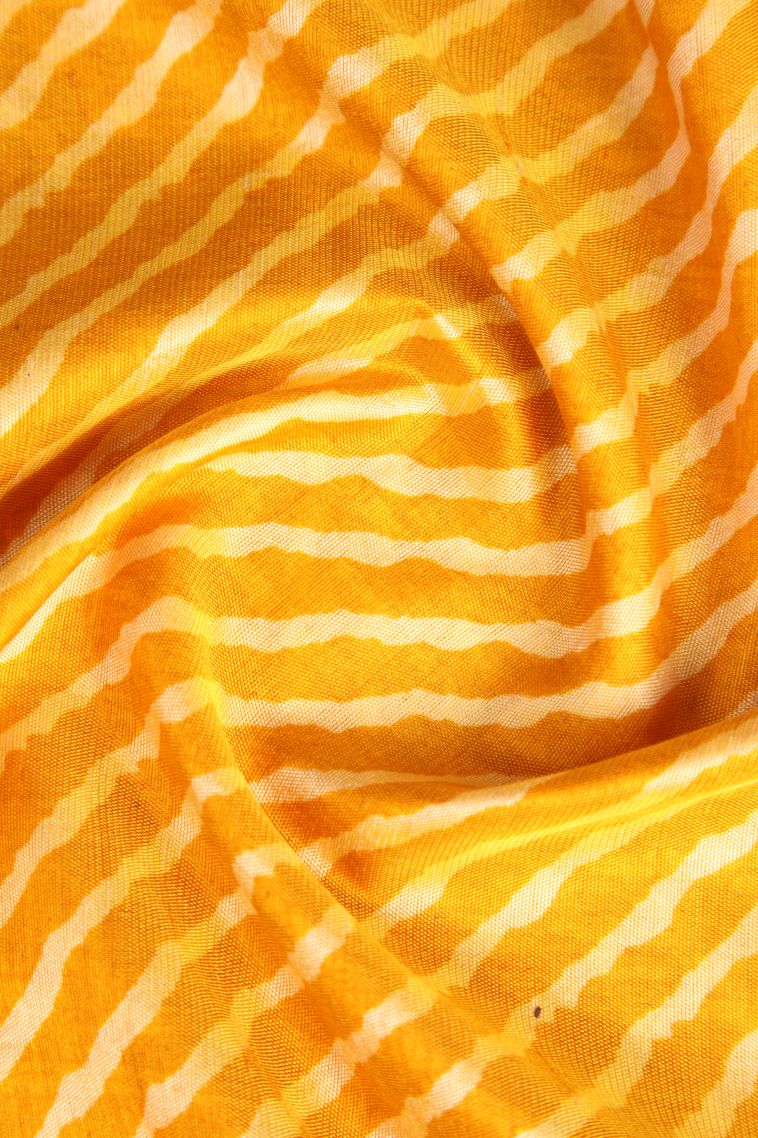 Gold Semi Tussar Silk with Gold Zari Geometric Shapes view 4