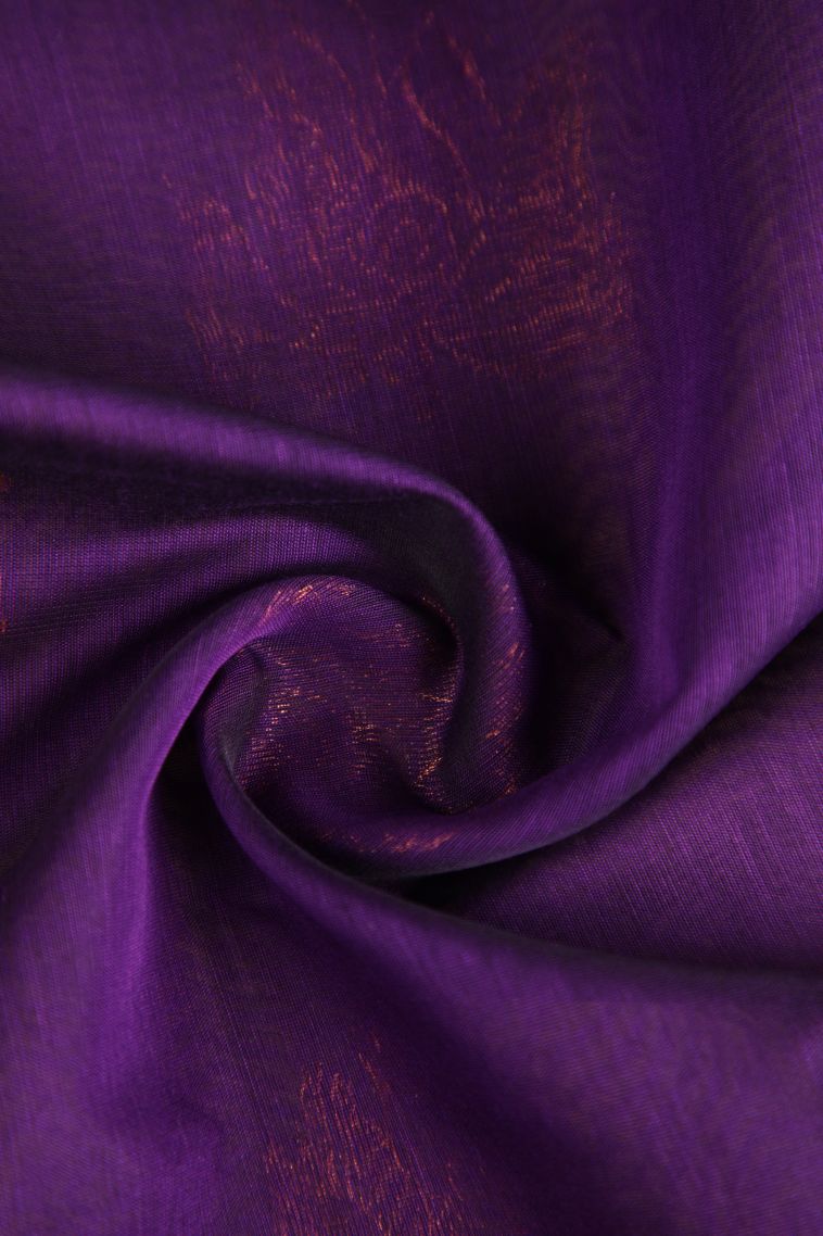 Viola Purple Silk Cotton with Gold Zari Floral Puttas view 4
