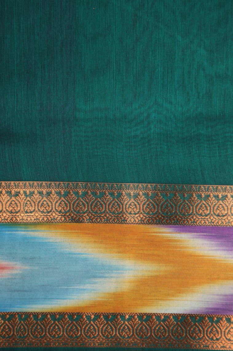 Viola Purple Silk Cotton with Gold Zari Floral Puttas view 3