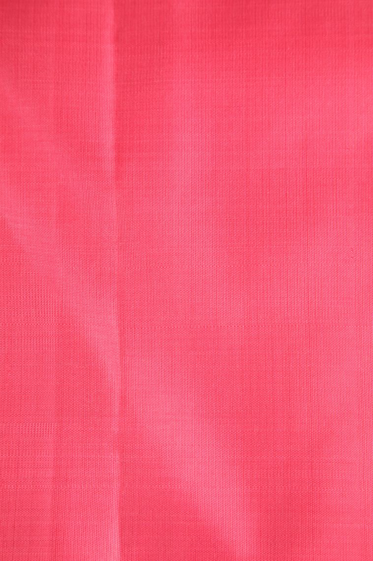 Punch Pink Kanchipuram Silk Sarees with Gold Zari Vaira Oosi view 3