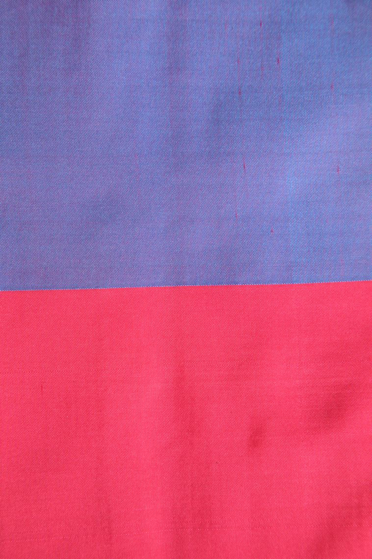 Cerulean Blue Visiri Madippu Silk Sarees with Gold Zari Rain Drops Mottif view 3