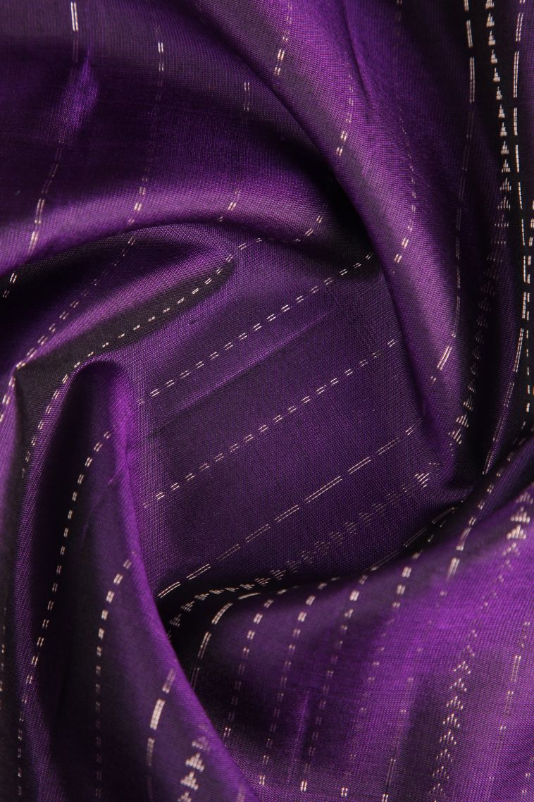 Viola Purple Soft Silk Saree with Gold Zari Vaira Oosi view 4
