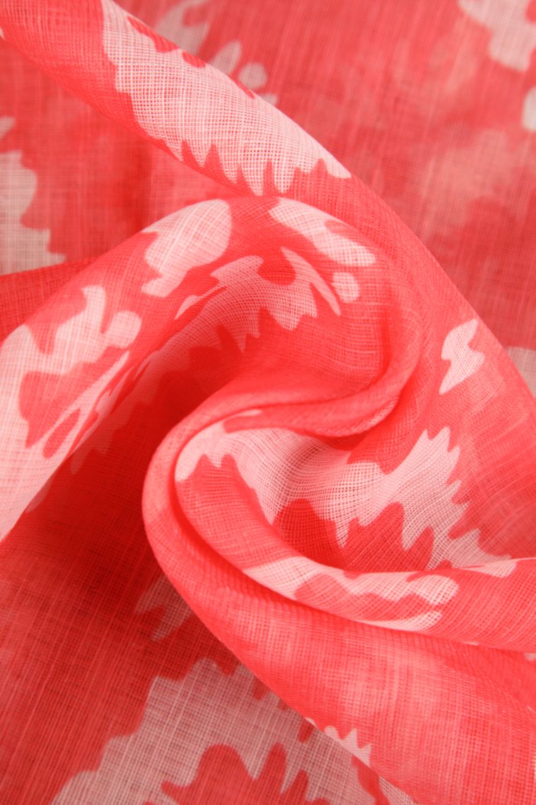 Coral Pink Linen Saree with Without Zari Zari Pathik Motifs view 4