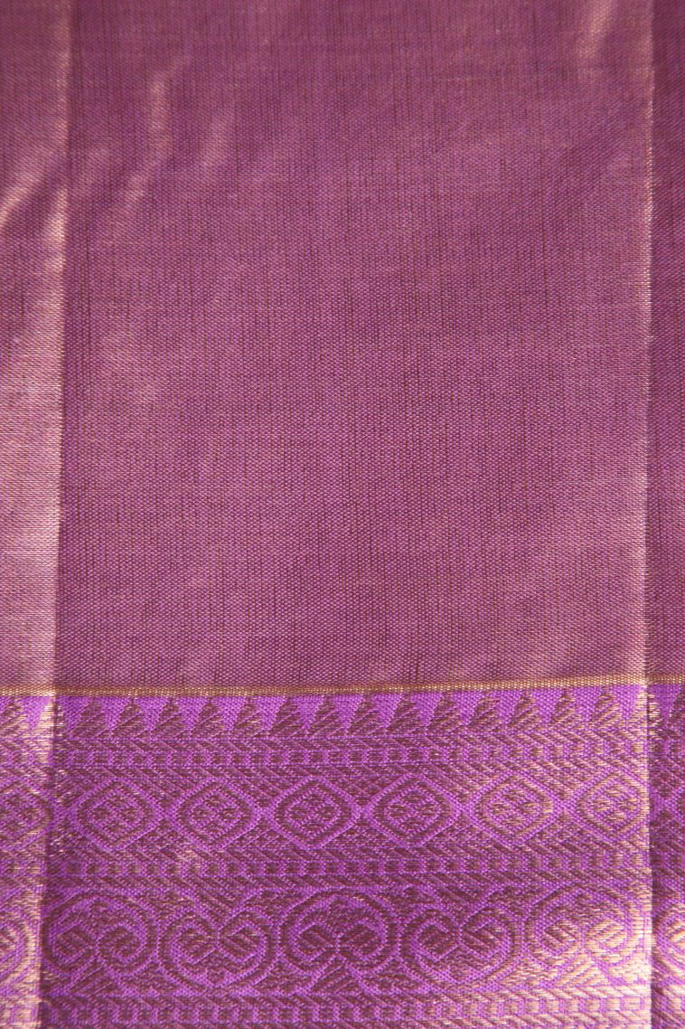 Pistachio Green Kanchipuram Silk Sarees with Gold Zari Floral Patterns view 3