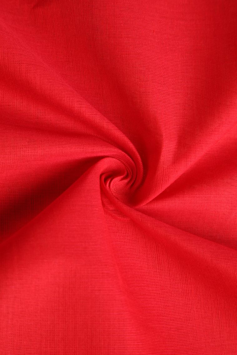 Apple Red Kovai Cotton Sarees with Gold Zari Buttis (small Dots Or Motifs) view 4