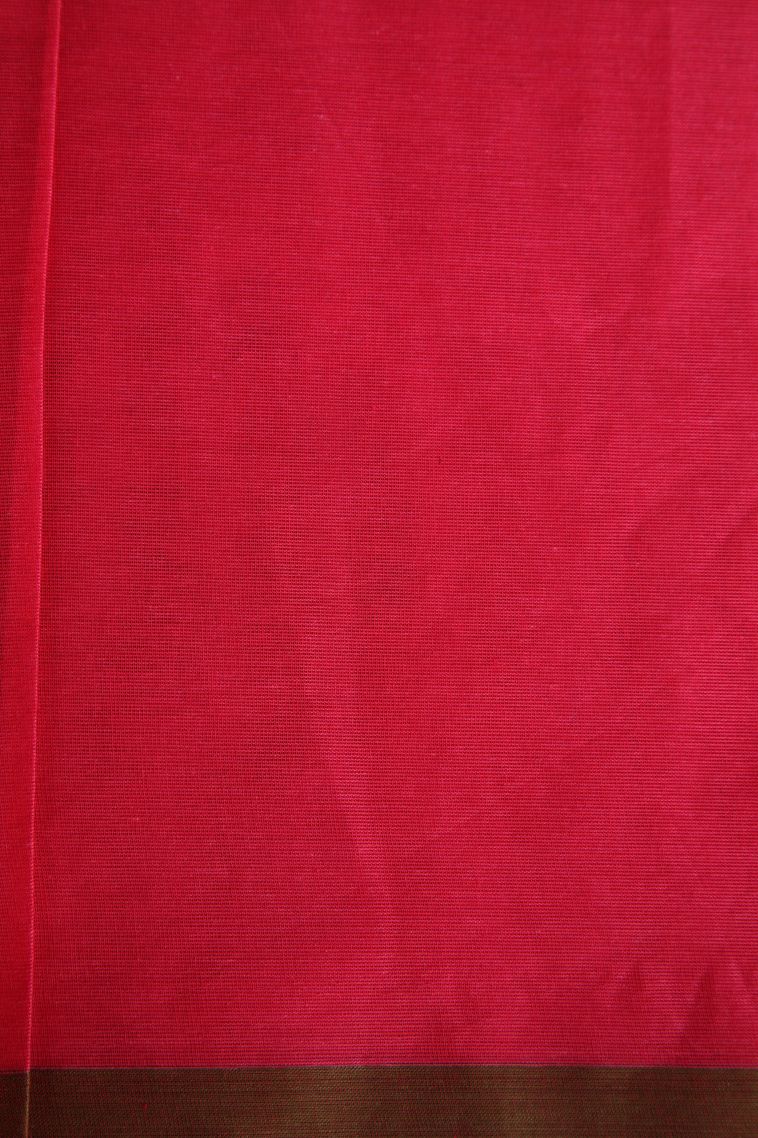 Bubblegum Pink Kovai Cotton Sarees with Without Zari Zari Floral Puttas view 3