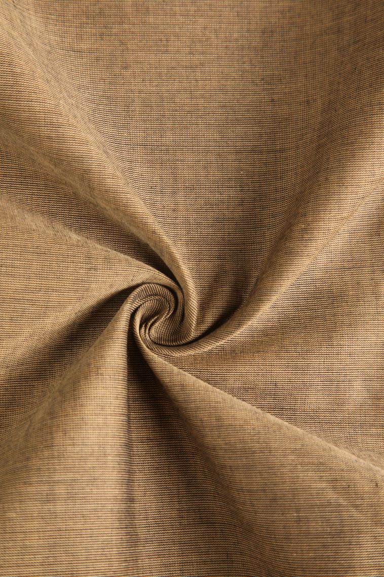 Oat Yellow Chettinad Cotton Sarees with Gold Zari Plain view 4