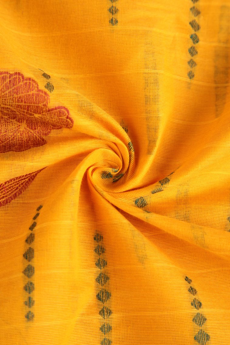 Mango Kovai Cotton Sarees with Without Zari Zari Floral Puttas view 4