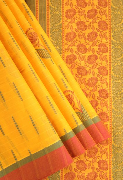 Mango Kovai Cotton Sarees with Without Zari Zari Floral Puttas