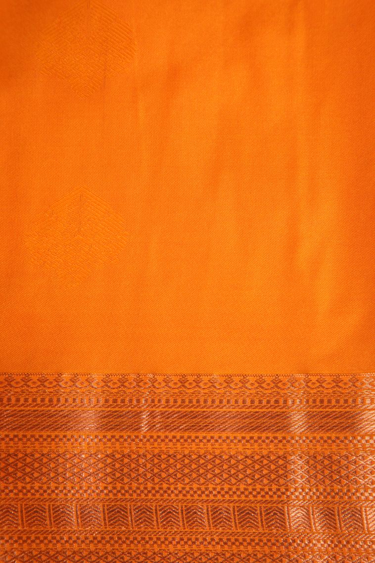 Rose  Red Visiri Madippu Silk Sarees with Copper Zari Floral Patterns view 3