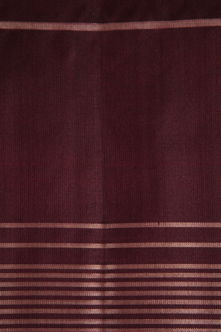 Rust Orange Soft Silk Saree with Gold Zari Checks And Puttas view 3