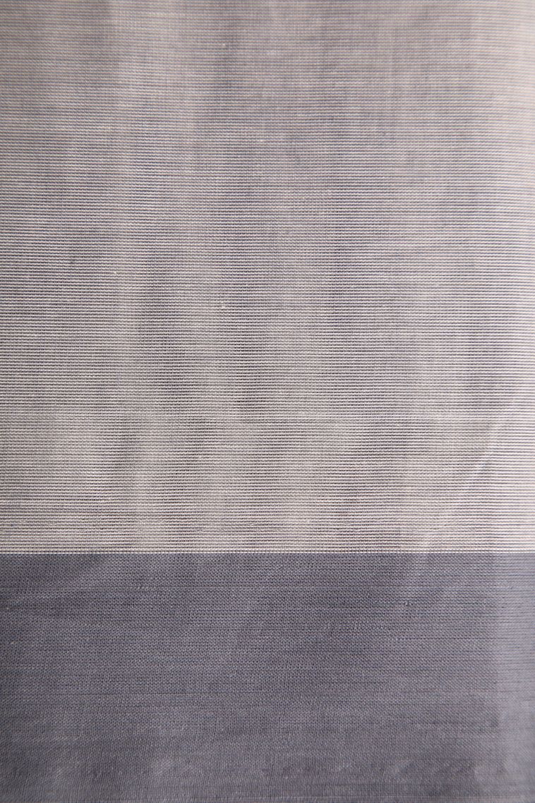 Gray Black Kanchi Cotton Sarees with Without Zari Zari Floral Puttas view 3