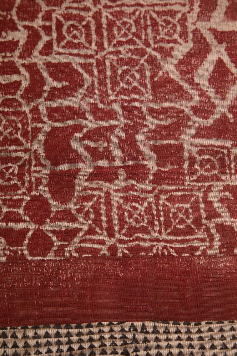 Olive Green Chanderi Cotton Sarees with Gold Zari Floral Patterns view 3