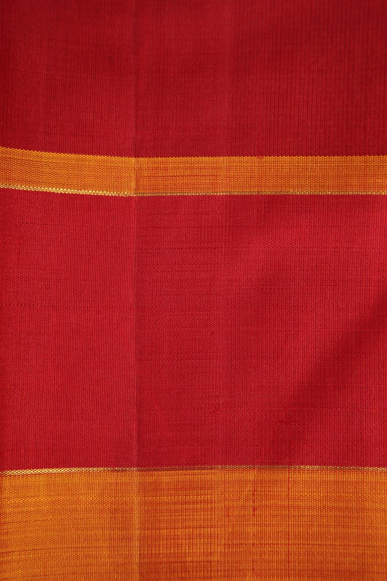 Indigo Blue Kanchipuram Silk Sarees with Gold Zari Plain view 3