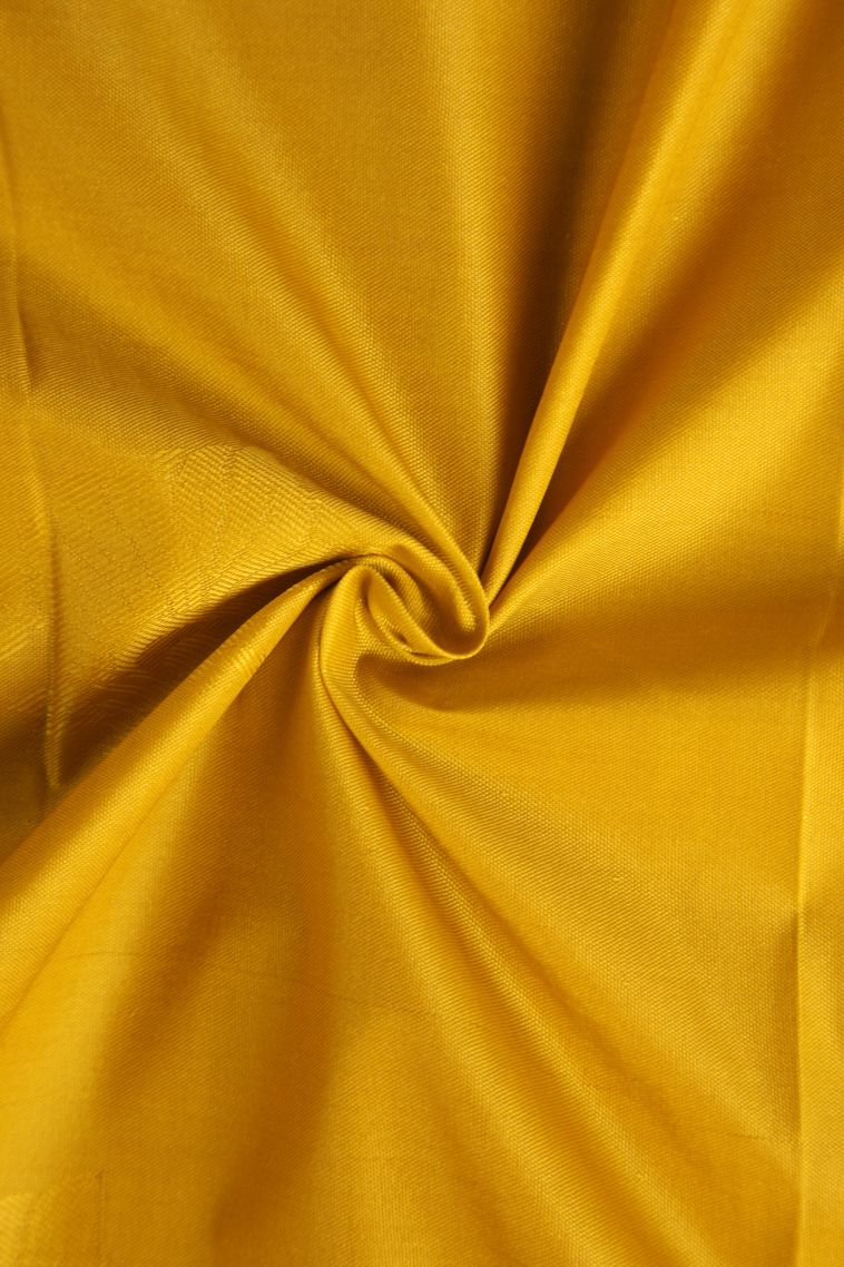 Biscotti Yellow Visiri Madippu Silk Sarees with Copper Zari Floral Patterns view 4