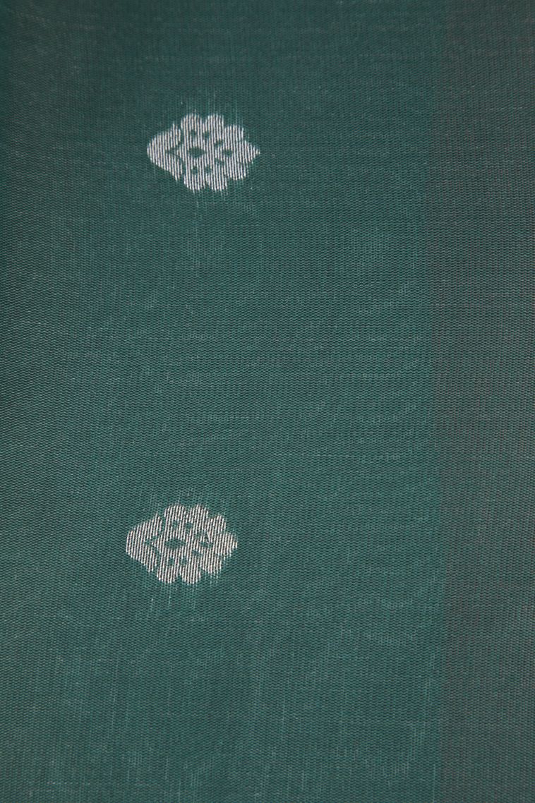 Dawn Red Visiri Madippu Silk Sarees with Silver Zari Floral Patterns view 3