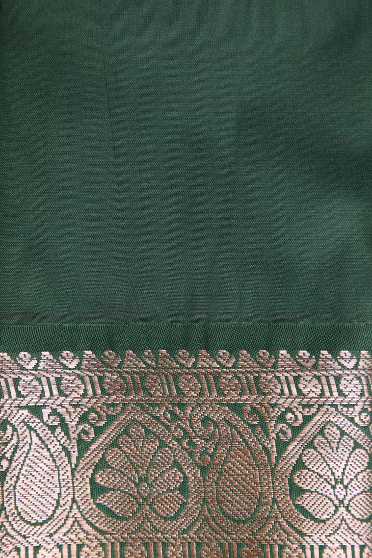 Tiger Orange Visiri Madippu Silk Sarees with Silver Zari Buttis (small Dots Or Motifs) view 3
