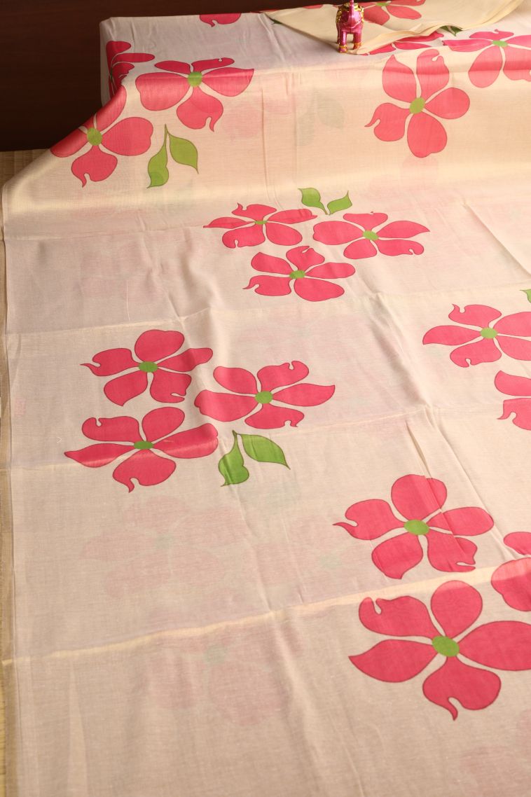 Vanilla Custard Yellow Tissue Silk Sarees with Gold Zari Floral Puttas view 2