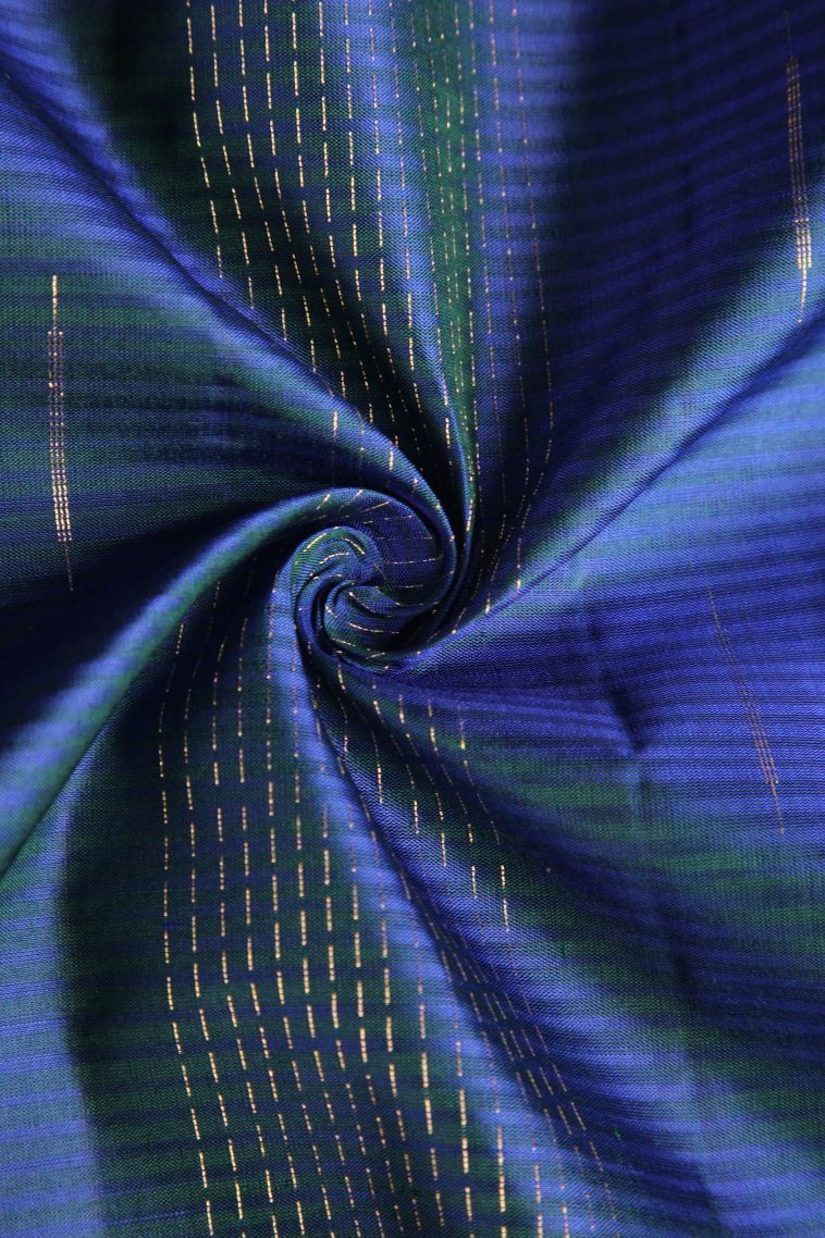 Navy Blue Soft Silk Saree with Gold Zari Rain Drops Mottif view 4