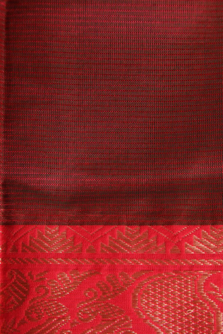 Basil Green Cotton Sarees with Gold Zari Plain view 3