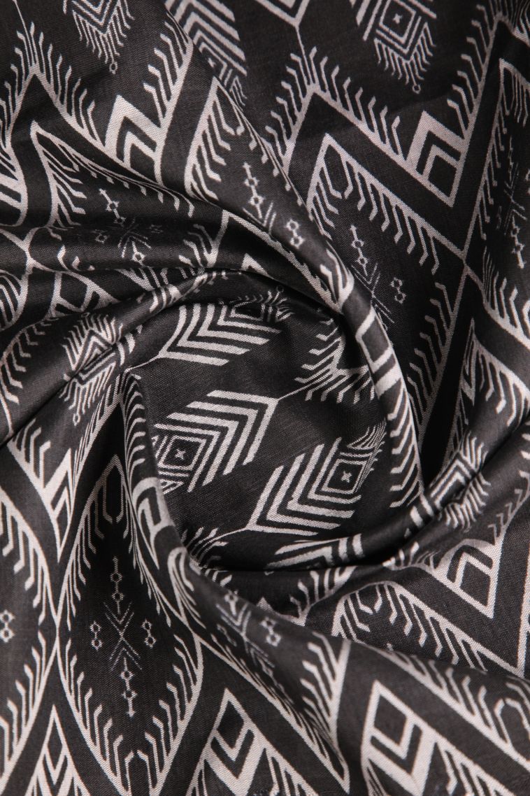 Rock Black Semi Tussar Silk with Copper Zari Pochamballi Pattern view 4