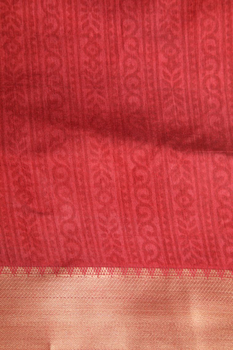 Rock Black Semi Tussar Silk with Copper Zari Pochamballi Pattern view 3