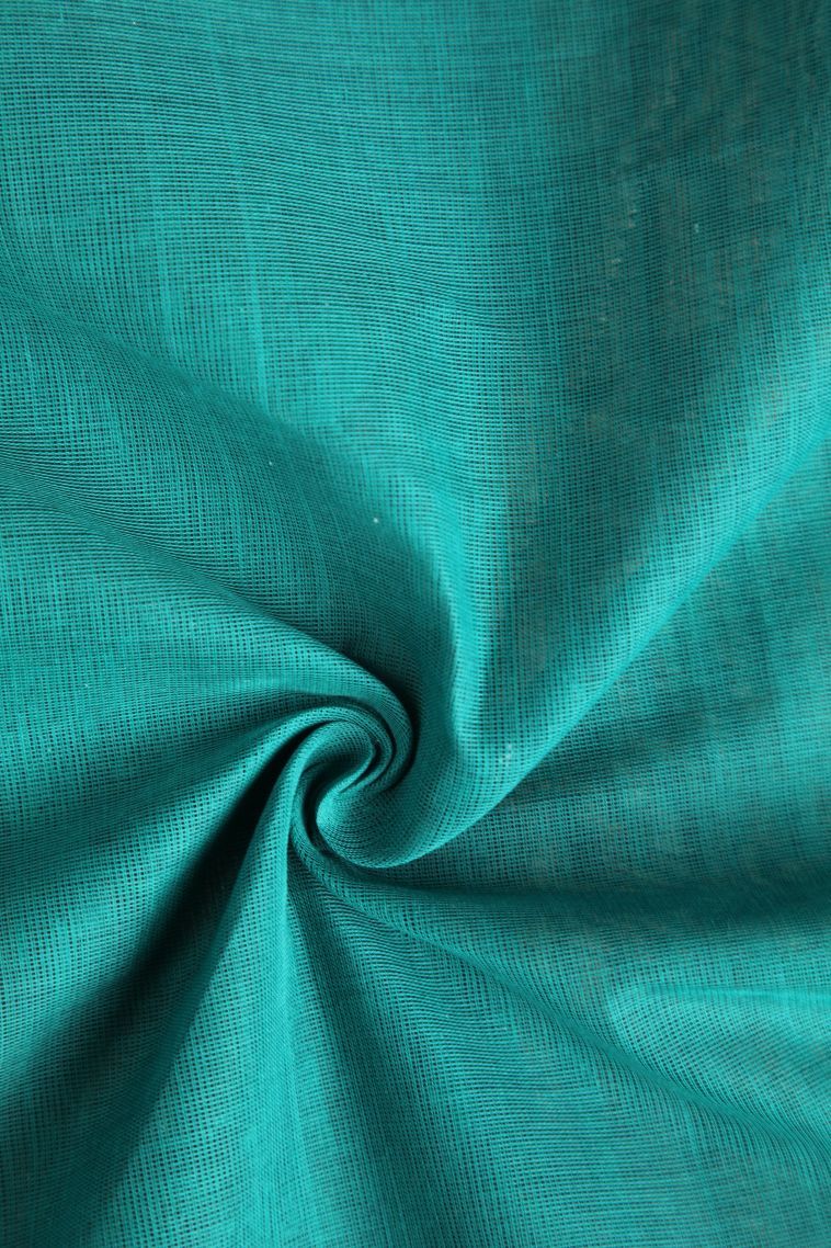 Ocean Blue Kanchi Cotton Sarees with Gold Zari Geometric Shapes view 4