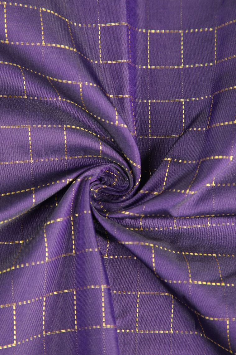 Viola Purple Visiri Madippu Silk Sarees with Gold Zari Checks view 4