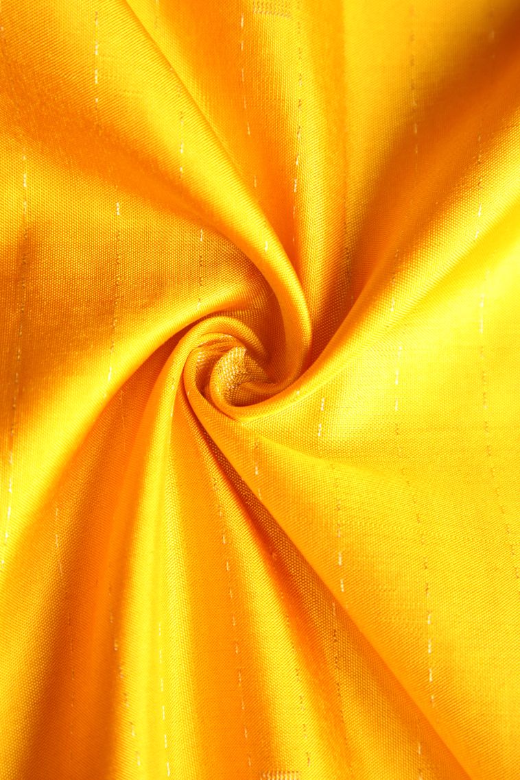 Latte Yellow Soft Silk Saree with Gold Zari Butterfly Butta view 4