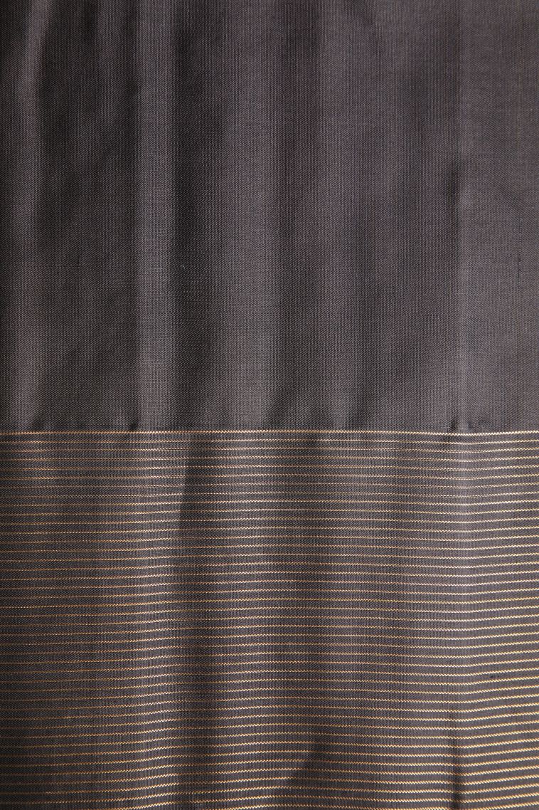 Latte Yellow Soft Silk Saree with Gold Zari Butterfly Butta view 3