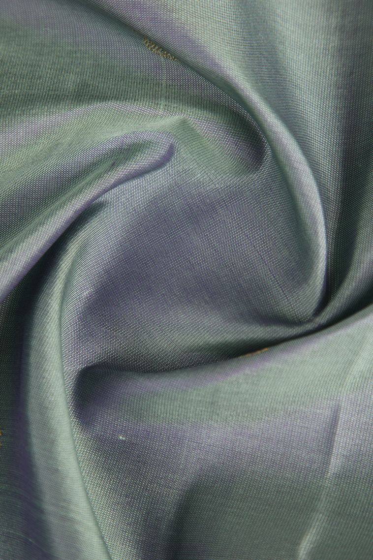 Gray Black Soft Silk Saree with Gold Zari Floral Puttas view 4