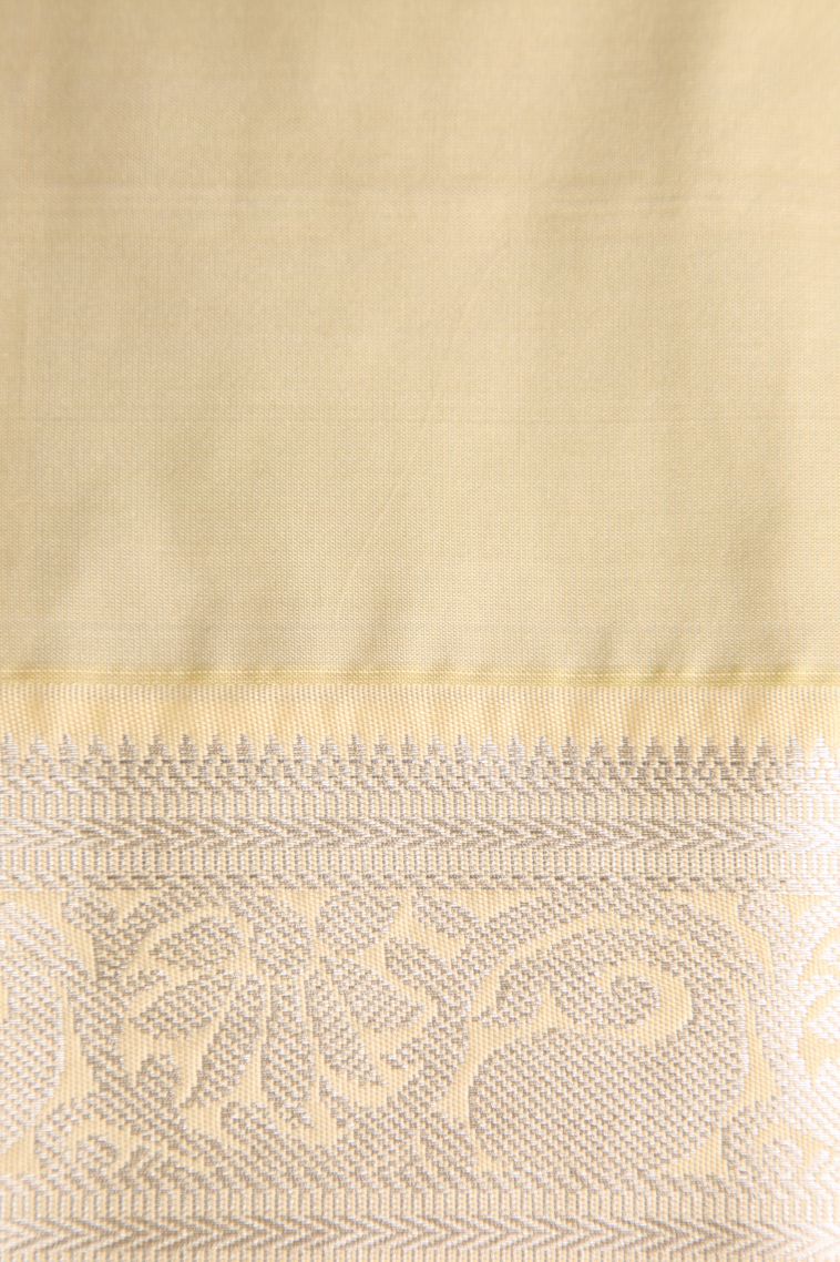Ocean Blue Visiri Madippu Silk Sarees with Silver Zari Paisley (mango Design) view 3