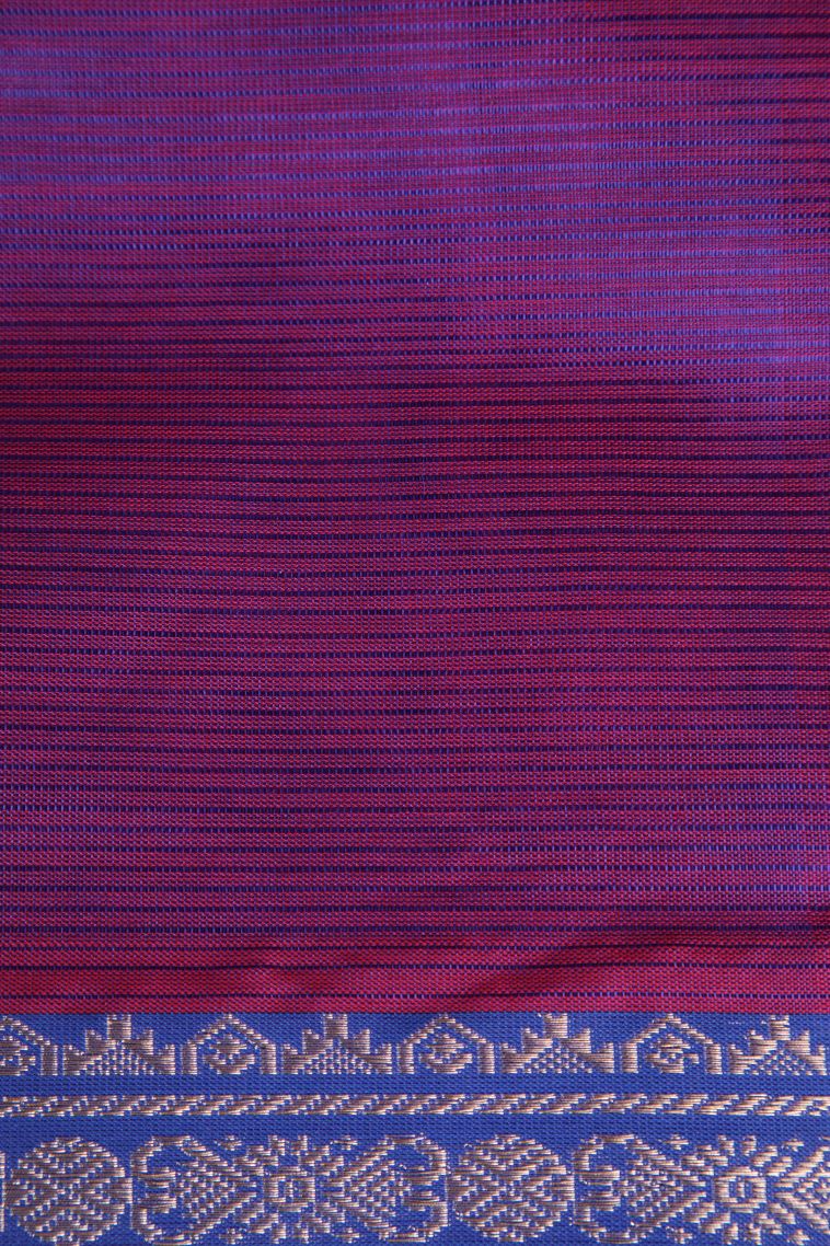 Magenta  Pink Cotton Sarees with Gold Zari Plain view 3