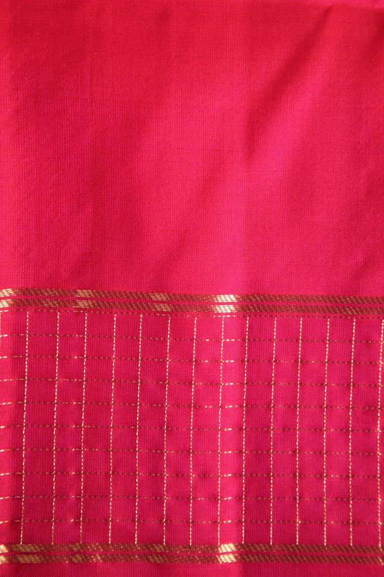 Cream White Soft Silk Saree with Gold Zari Floral Puttas view 3