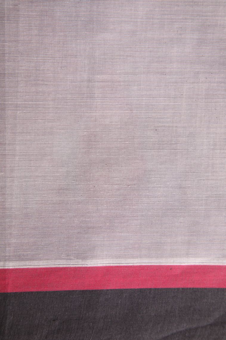 Gray Black Kovai Cotton Sarees with Without Zari Zari Leaf Pattern view 3