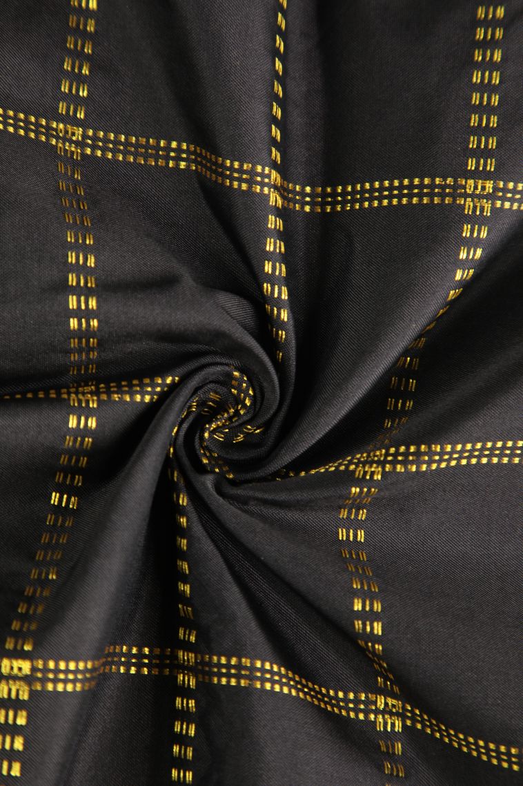 Asphalt Black Visiri Madippu Silk Sarees with Gold Zari Checks view 4