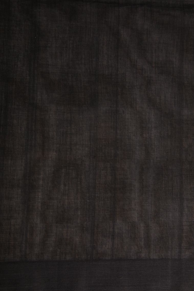 Gray Black Kovai Cotton Sarees with Without Zari Zari Floral Puttas view 3