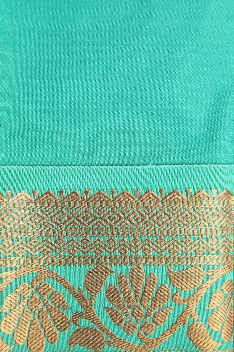 Lemon Yellow Visiri Madippu Silk Sarees with Copper Zari Buttis (small Dots Or Motifs) view 3