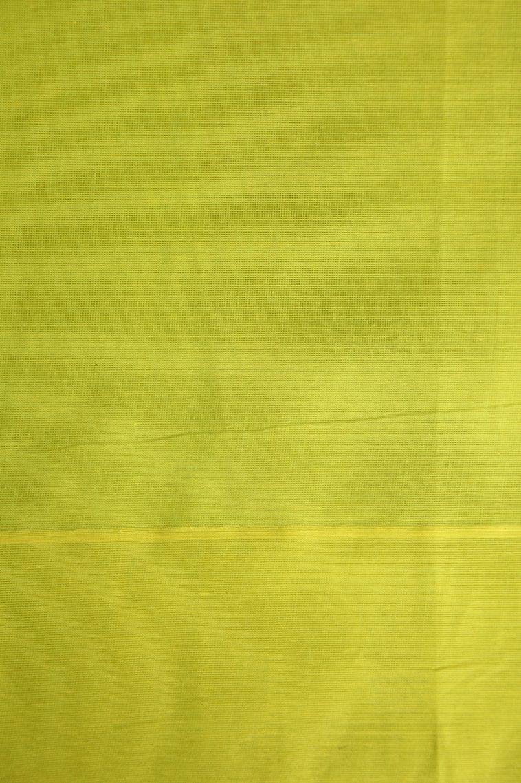Basil Green Kovai Cotton Sarees with Without Zari Zari Cross Straipes view 3